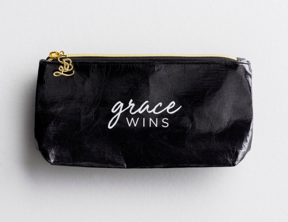 Grace Wins - Pouch/Stadium Bag Insert - Black All Things Faithful DaySpring
