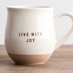 Live with Joy - Ceramic Clay-Dipped Mug All Things Faithful DaySpring
