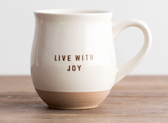 Live with Joy - Ceramic Clay-Dipped Mug All Things Faithful DaySpring
