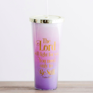 The Lord Will Fight for You - Insulated Straw Tumbler All Things Faithful DaySpring