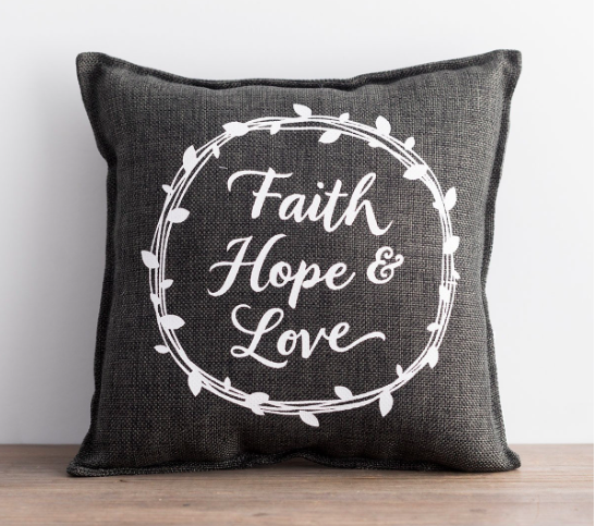 Faith, Hope & Love - Small Throw Pillow All Things Faithful DaySpring