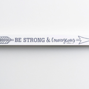 Be Strong & Courageous - Long Wooden Block All Things Faithful DaySpring