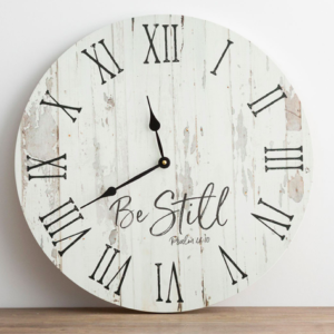 Be Still - Wooden Wall Clock All Things Faithful DaySpring