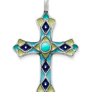 Enamel Byzantine Cross with Turquoise All Things Faithful James Avery