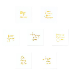 Square Inspiring Desk Card Set // Gold Foil All Things Faithful Cultivate What Matters