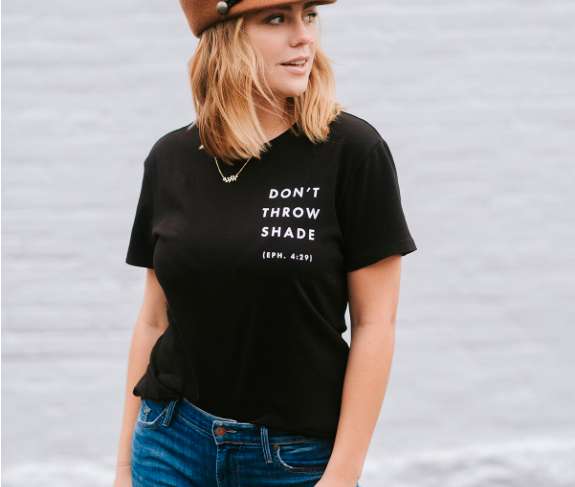 Candace Cameron Bure - Don't Throw Shade - Relaxed Fit T-Shirt DaySpring All Things Faithful