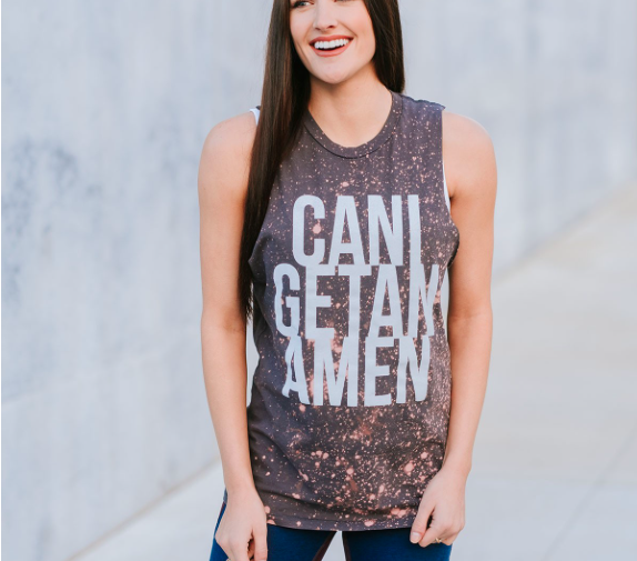 Can I Get An Amen - Bleached Gray Tank Top DaySpring All Things Faithful