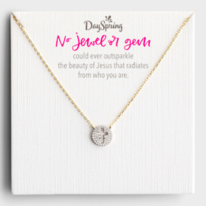 Beauty of Jesus - Sterling Silver Small Pendant Necklace with Gold Chain DaySpring All Things Faithful