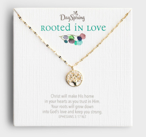 Rooted in Love - Gold Small Pendant Necklace DaySpring All Things Faithful