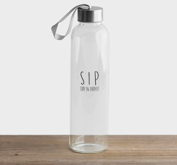 SIP (Stay in Prayer) - Glass Water Bottle DaySpring All Things Faithful