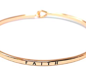 Me Plus Inspirational Faith Positive Message Engraved Thin Bangle Hook Bracelet Amazon All Things Faithful