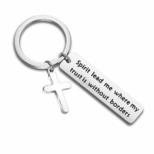 Product Spirit Lead Me Where My Trust is Without Borders Inspirational Keychain- AllThingsFaithful Amazon