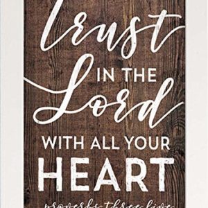 Product Trust Lord All Your Heart Framed Wall Art Plaque- AllThingsFaithful Amazon