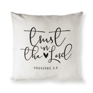 Product The Cotton & Canvas Co. Trust in The Lord Proverbs 3:5 Decorative Throw Pillow Case- AllThingsFaithful Amazon