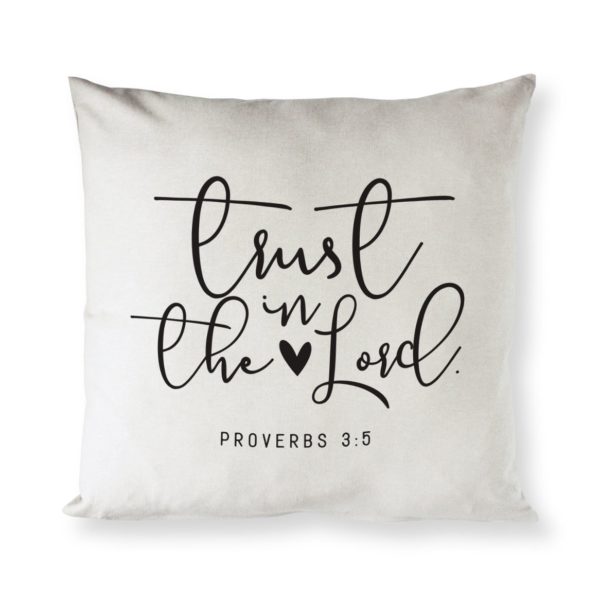 Product The Cotton & Canvas Co. Trust in The Lord Proverbs 3:5 Decorative Throw Pillow Case- AllThingsFaithful Amazon