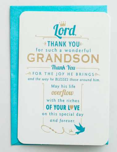 Easter - Grandson - Lord, Thank You - 1 Premium Card All Things Faithful DaySpring