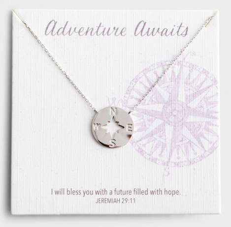 Adventure Awaits - Compass Rose - Sterling Silver Necklace All Things Faithful DaySpring