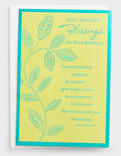 Product Birthday - God's Abundant Blessings - 1 Premium Card- AllThingsFaithful