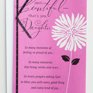 Product Birthday - Daughter - Just Beautiful - 1 Premium Card- AllThingsFaithful