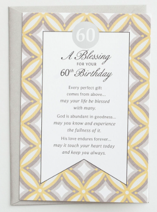 Product 60th Birthday - A Blessing - 1 Premium Card- AllThingsFaithful