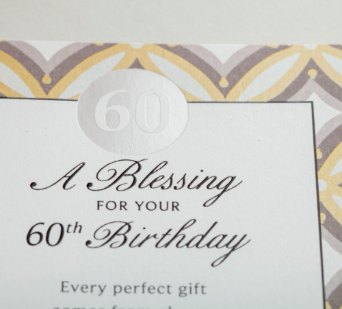 Product 60th Birthday - A Blessing - 1 Premium Card- AllThingsFaithful