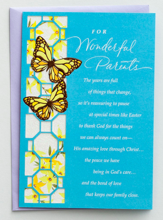 Product Easter - Parents - For Wonderful Parents - 1 Premium Card, KJV- AllThingsFaithful