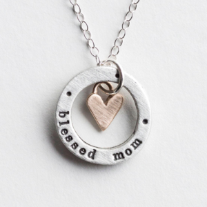 Product- Blessed Mom - Pewter Pendant Necklace- AllThingsFaithful