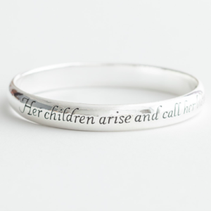 Product- Her Children Arise and Call Her Blessed - Scripture Bangle- AllThingsFaithful