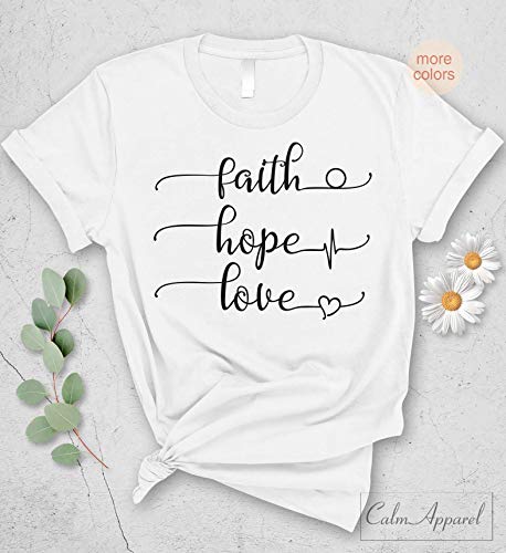 Product-Faith Hope Love T-Shirt Women Casual Letter Printed Faith Tops Tee-AllThigsFaithful
