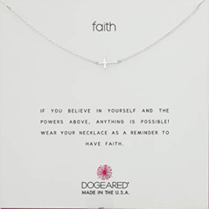 Product-Dogeared Faith 14k Silver Sideways Cross Pendant Necklace-AllThingsFaithful