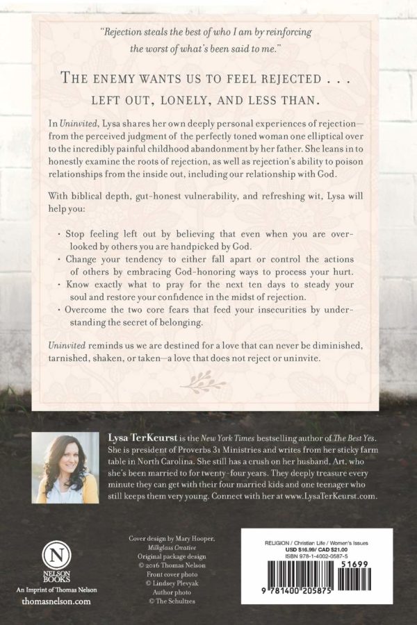 Product-Amazon-Uninvited: Living Loved When You Feel Less Than, Left Out, and Lonely by Lysa TerKeurst-AllThingsFaithful