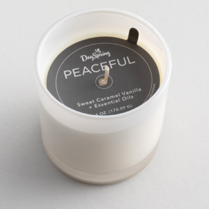 Product-DaySpring-Peaceful - Sweet Caramel Vanilla + Essential Oils - Haven Soy Candle Collection-AllThingsFaithful