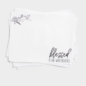Product-DaySpring-Blessed Is She Who Believes - Paper Snack Sheets, 25 Per Pack-AllThingsFaithful