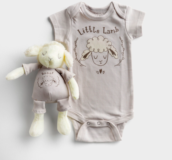 Product-DaySpring-Little Lamb - Bodysuit & Lamb Plush Gift Set-AllThingsFaithful