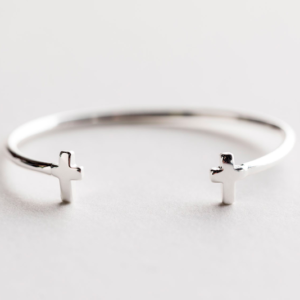 Product-DaySpring-Sterling Silver Cross Cuff Bracelet for Baby-AllThingsFaithful
