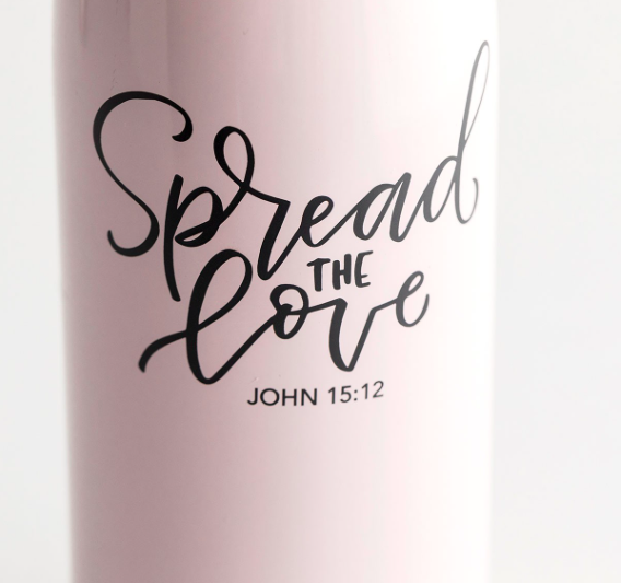 Product-DaySpring-Spread the Love - Stainless Steel Water Bottle-AllThingsFaithful