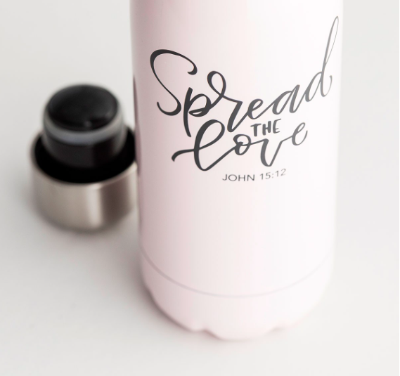 Product-DaySpring-Spread the Love - Stainless Steel Water Bottle-AllThingsFaithful
