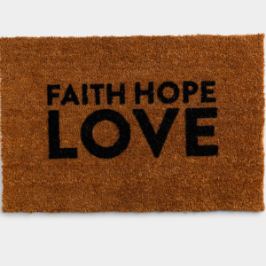 Product-Candace Cameron Bure - Faith Hope Love - Coir Doormat 24"x36"-DaySpring-AllThingsFaithful