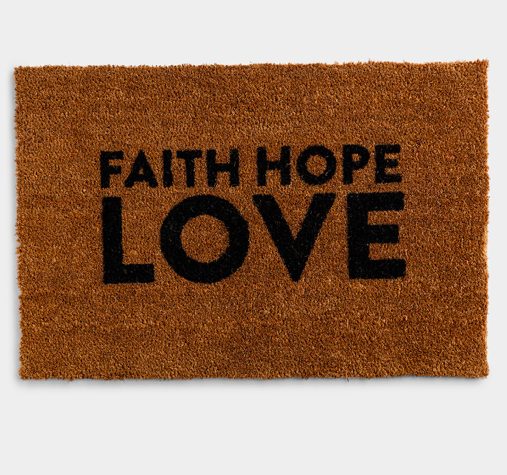Product-Candace Cameron Bure - Faith Hope Love - Coir Doormat 24"x36"-DaySpring-AllThingsFaithful