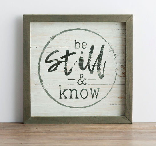 Product-Decor-Be Still & Know - Wooden Framed Wall Art-DaySpring-AllThingsFaithful