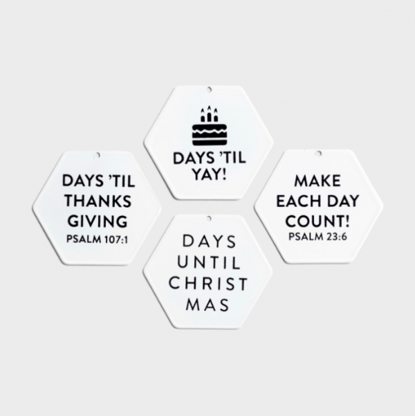 Product-Calendar-Candace Cameron Bure - Geometric Countdown Calendar with 8 Interchangeable Messages - Gold-DaySpring-AllThingsFaithful