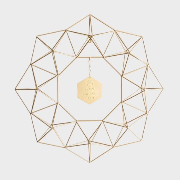 Product-Wreath-Candace Cameron Bure - Geometric Wreath with Medallion Messages - Gold-DaySpring-AllThingsFaithful