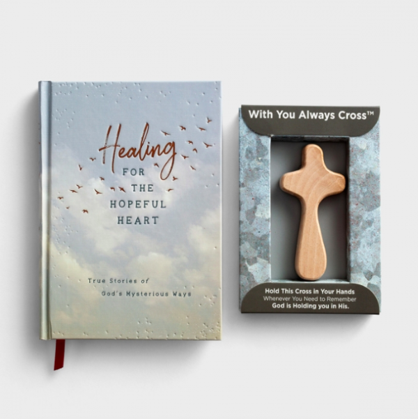 Product-Book-Healing for the Hopeful Heart - Book and Handheld Wooden Cross - Gift Set-DaySpring-AllThingsFaithful
